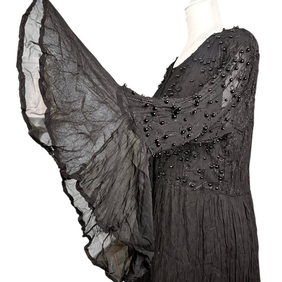 80's Jakelin Maxi Dress S FLAWS Witchy Whimsygoth Goth Fairy Grunge Thrashed - Picture 11 of 15